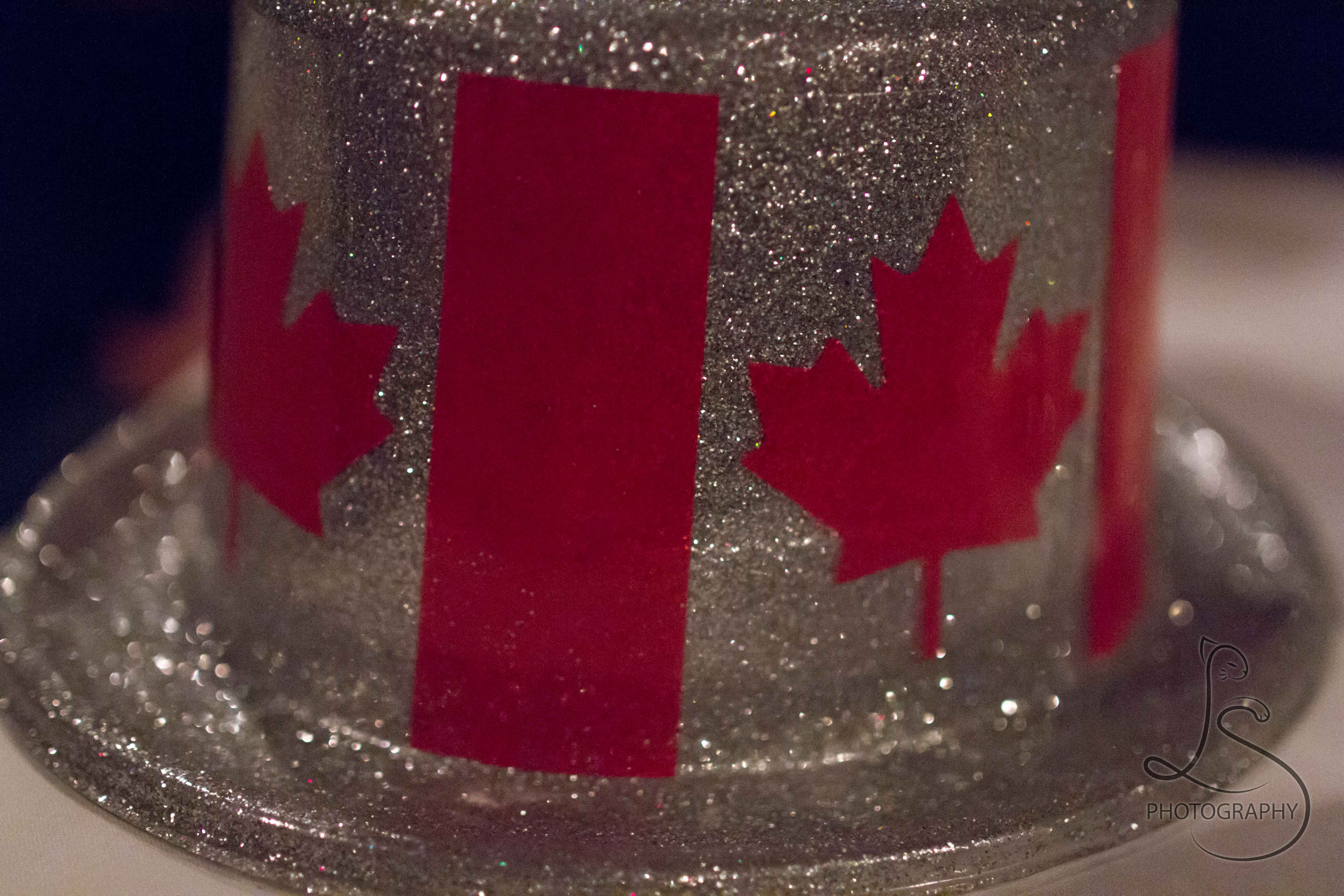 A sparkly plastic Canadian flag hat | LotsaSmiles Photography