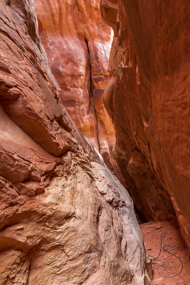 This slot canyon in Arches National Park beggs for adventure.